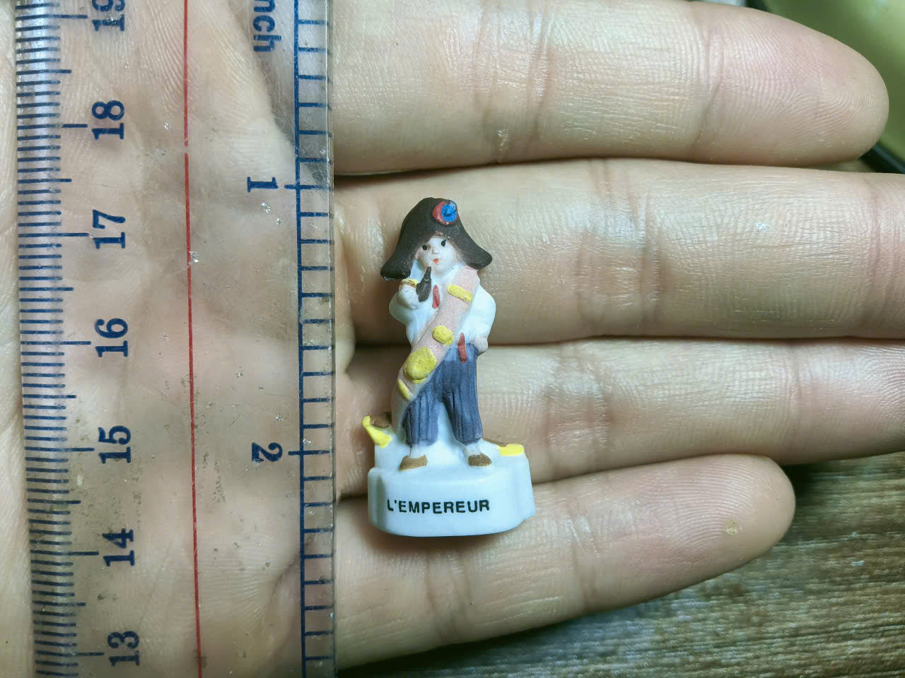 Vintage French Feve Napoleon L'Empereur Porcelain Figurine | Miniature Ceramic Historical Figure Charm | Epiphany King Cake Surprise