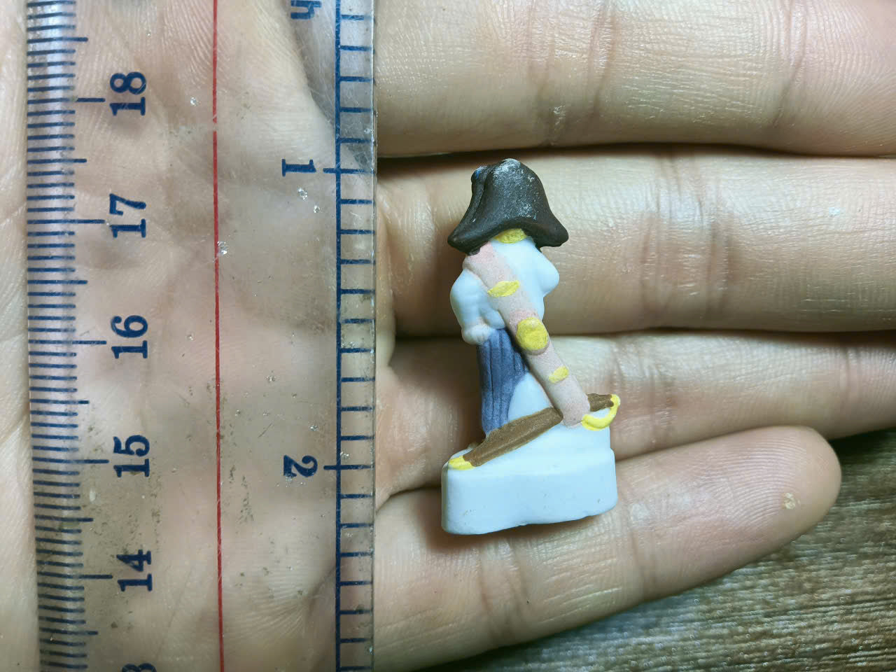 Vintage French Feve Napoleon L'Empereur Porcelain Figurine | Miniature Ceramic Historical Figure Charm | Epiphany King Cake Surprise