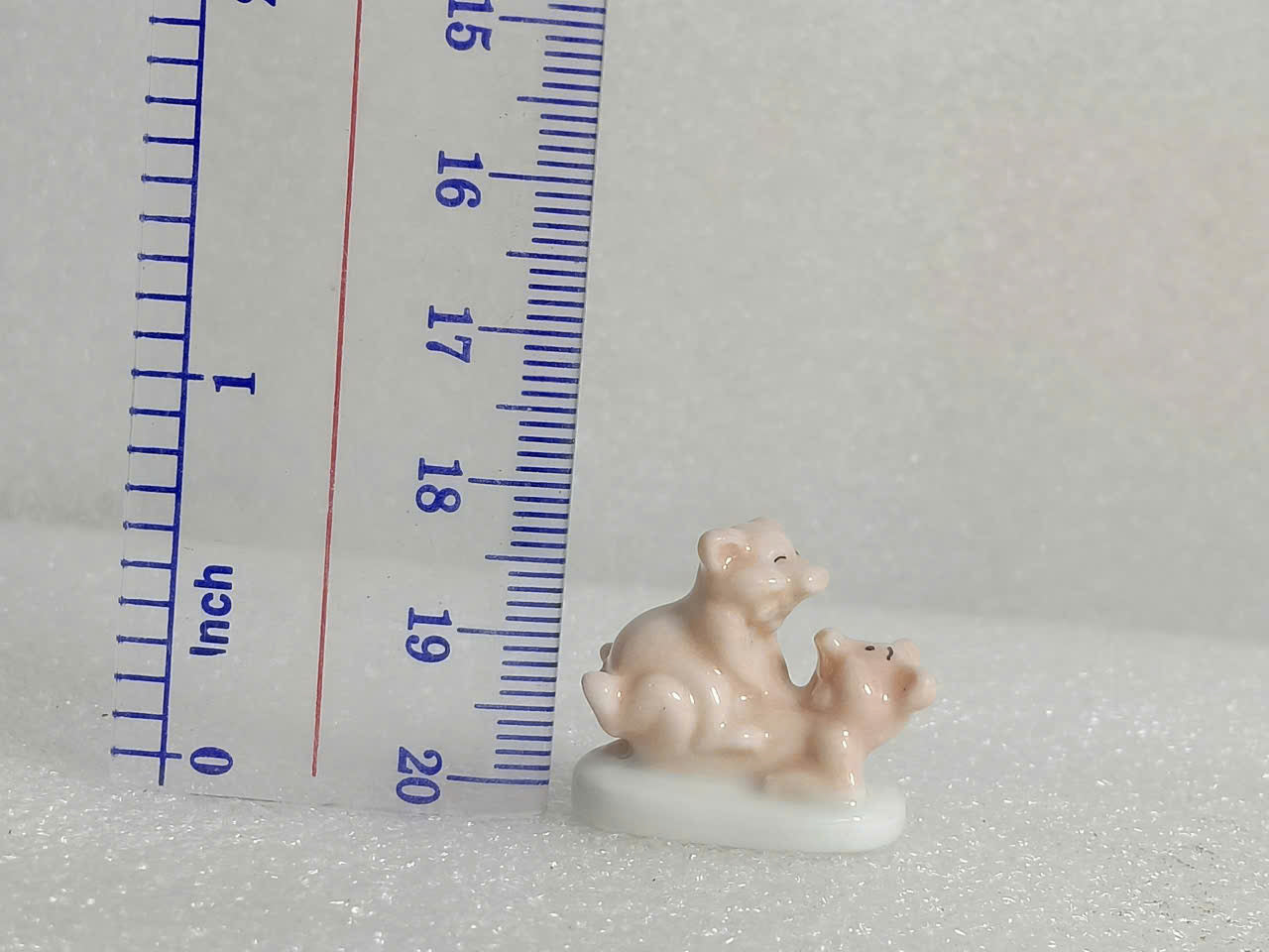 Vintage Miniature Pink Ceramic Piggy Figurines - Collectible French King Cake Charms