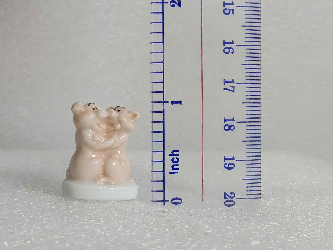 Vintage Miniature Pink Ceramic Piggy Figurines - Collectible French King Cake Charms