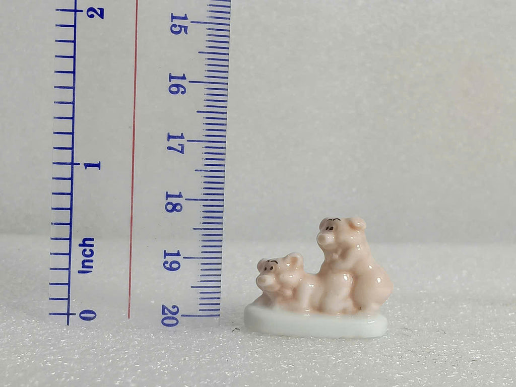 Vintage Miniature Pink Ceramic Piggy Figurines - Collectible French King Cake Charms
