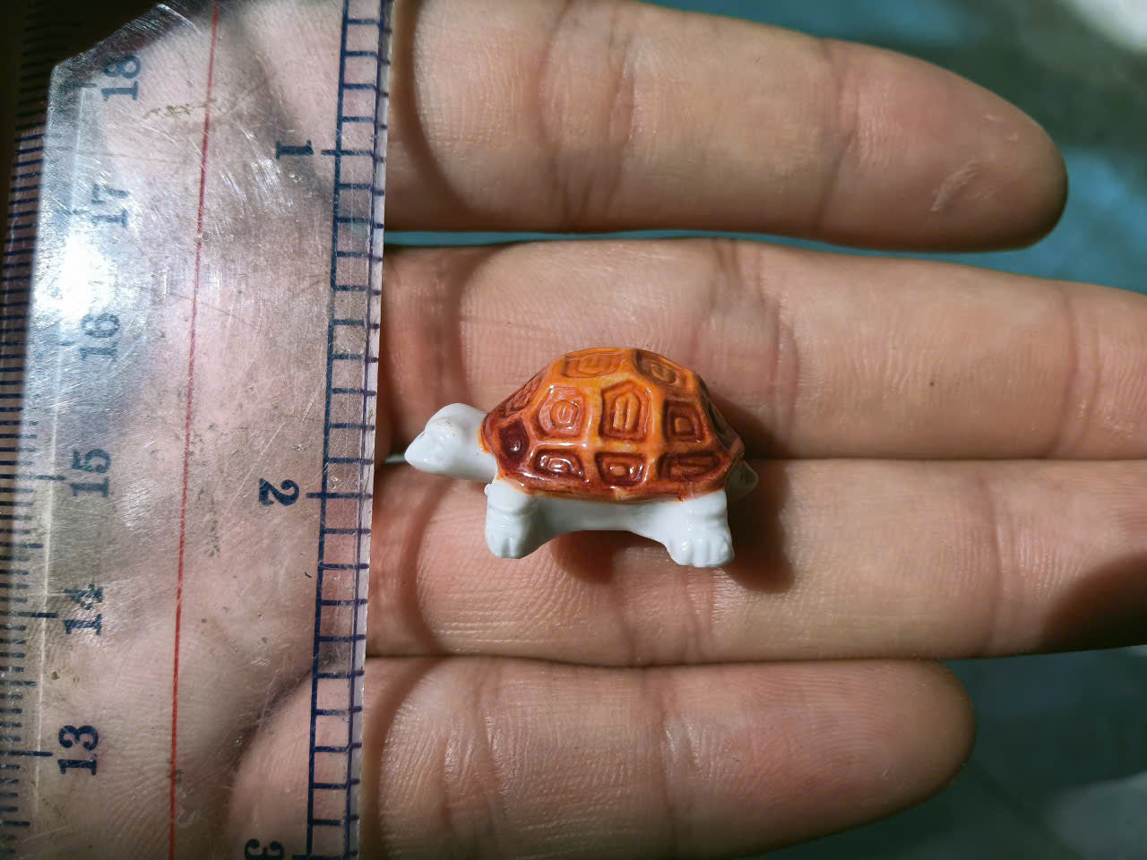 Miniature Ceramic Turtle Figurines - Handmade Porcelain Turtle Feves, Tiny Collectible Animal Lucky Charms