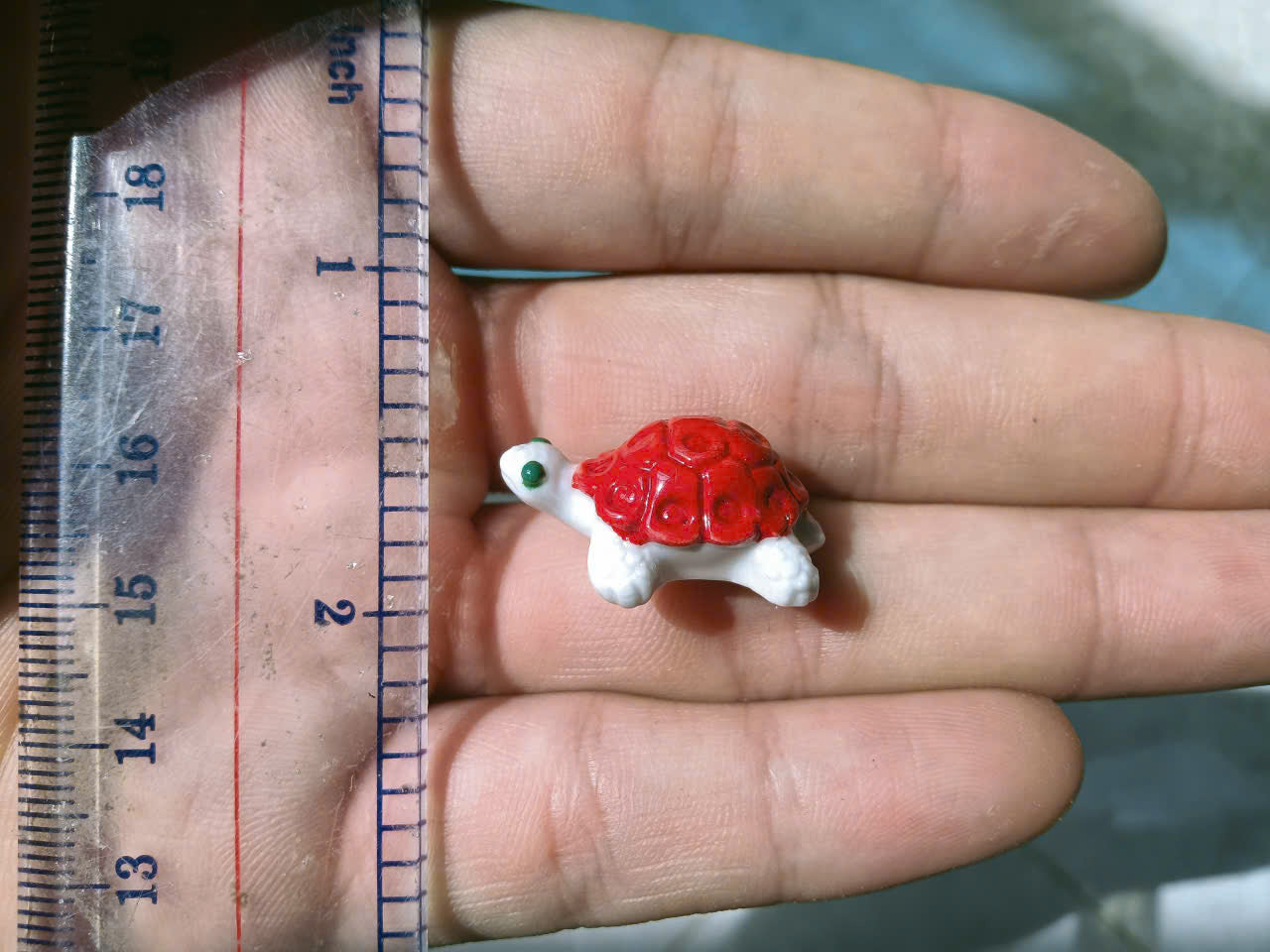 Miniature Ceramic Turtle Figurines - Handmade Porcelain Turtle Feves, Tiny Collectible Animal Lucky Charms