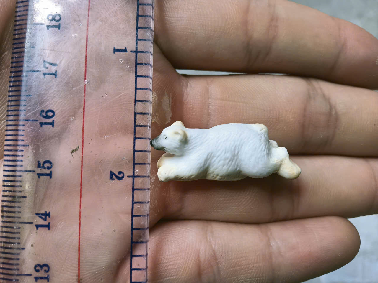 French Fève Miniature Porcelain Polar Bear Figurine – Individual Collectible Arctic Animal Charm
