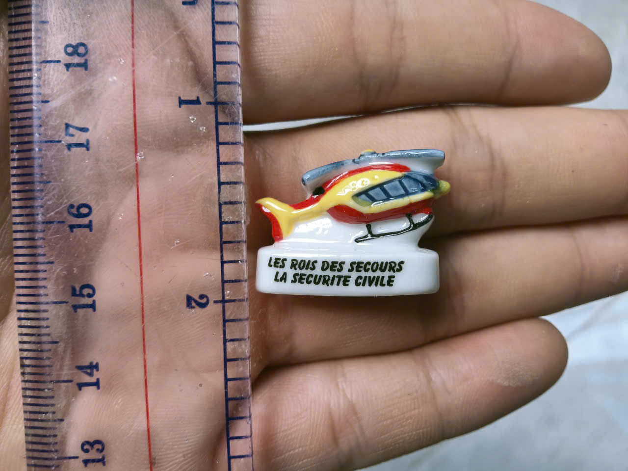 French Fève Miniature Porcelain Fireman Figurine – Individual Collectible Emergency Services King Cake Charm