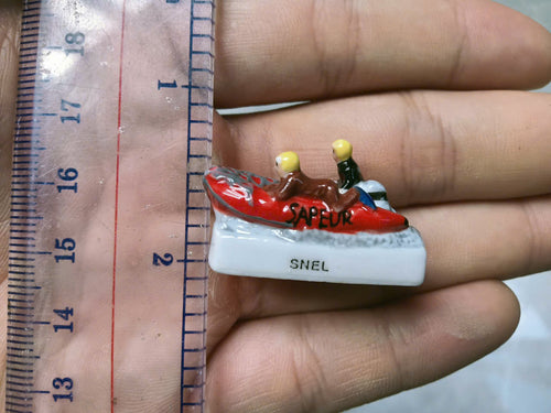 French Fève Miniature Porcelain Fireman Figurine – Individual Collectible Emergency Services King Cake Charm