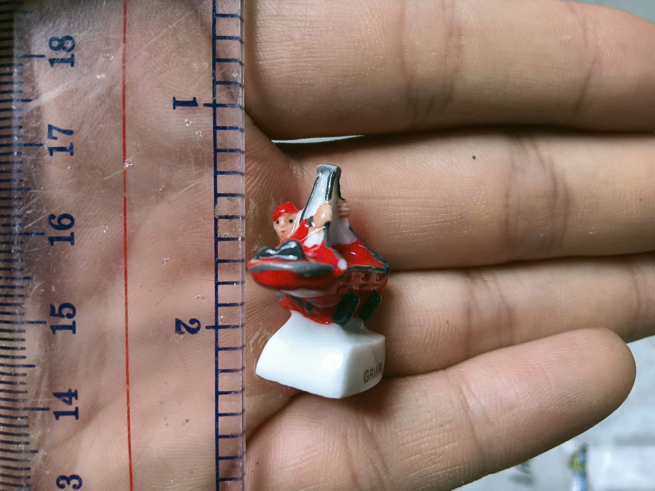 French Fève Miniature Porcelain Fireman Figurine – Individual Collectible Emergency Services King Cake Charm