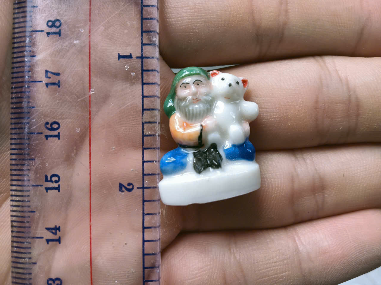 French Fève Miniature Porcelain Santa Claus Figurine – Individual Collectible Christmas King Cake Charm