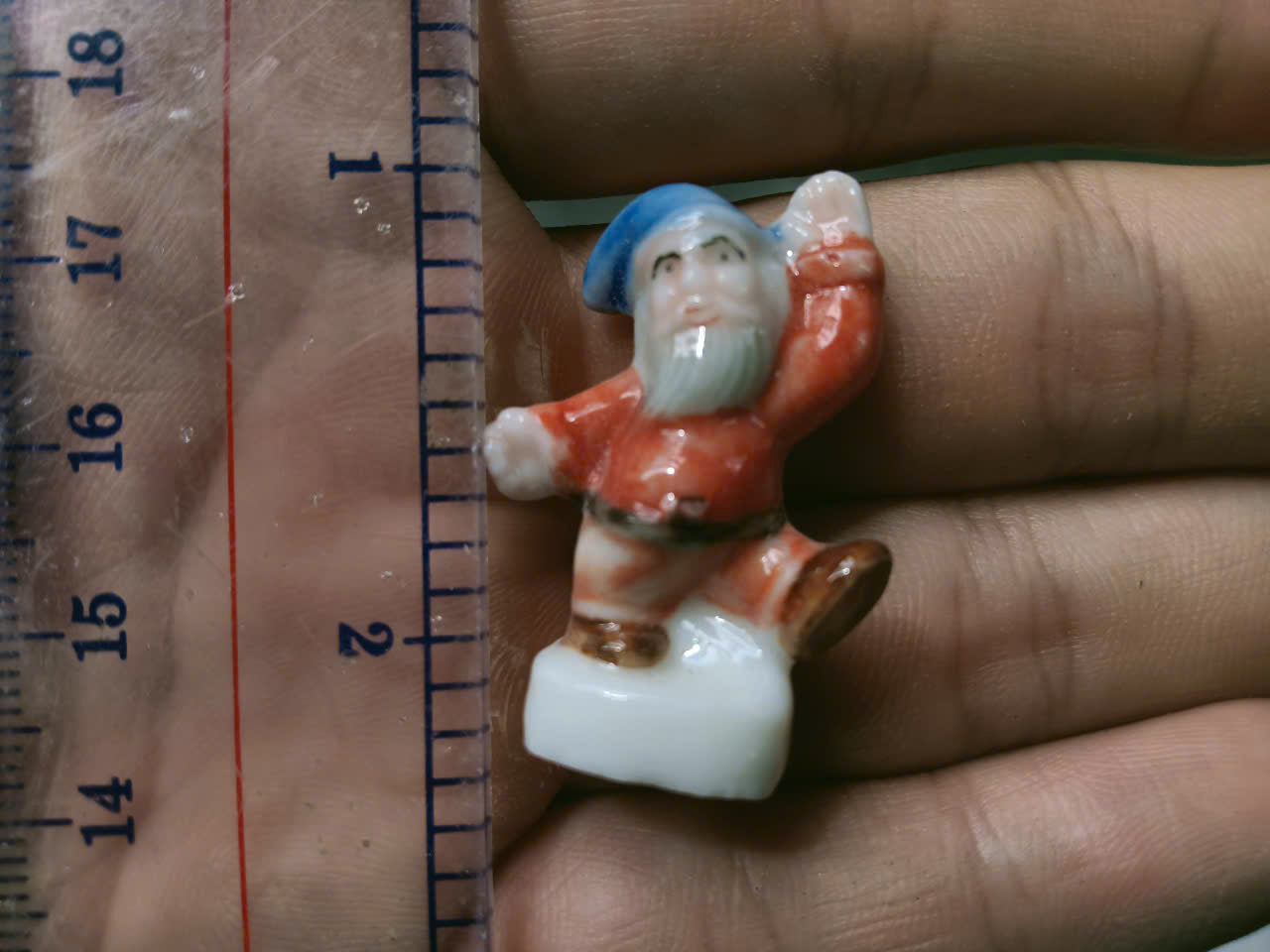 French Fève Miniature Porcelain Santa Claus Figurine – Individual Collectible Christmas King Cake Charm