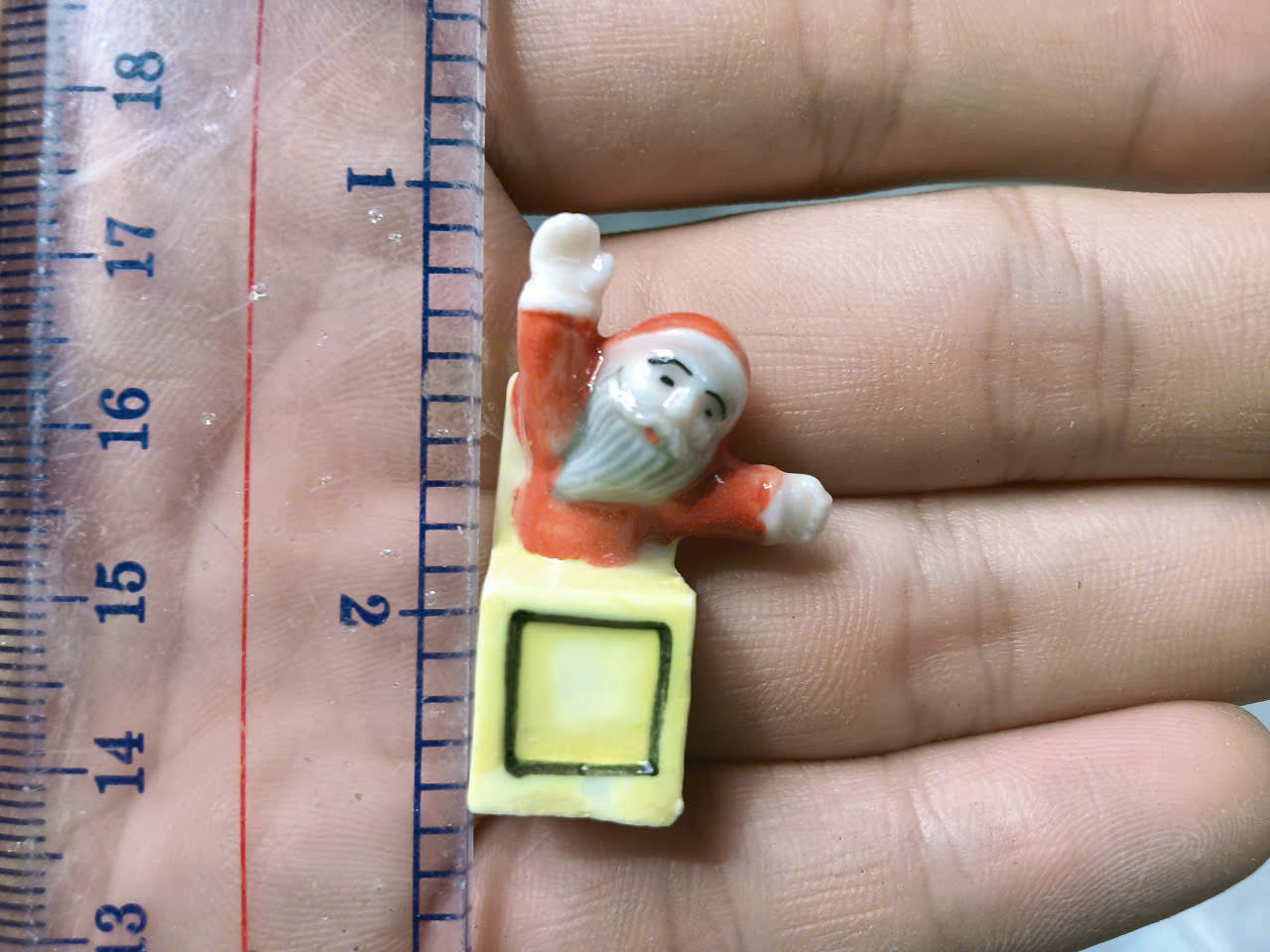 French Fève Miniature Porcelain Santa Claus Figurine – Individual Collectible Christmas King Cake Charm