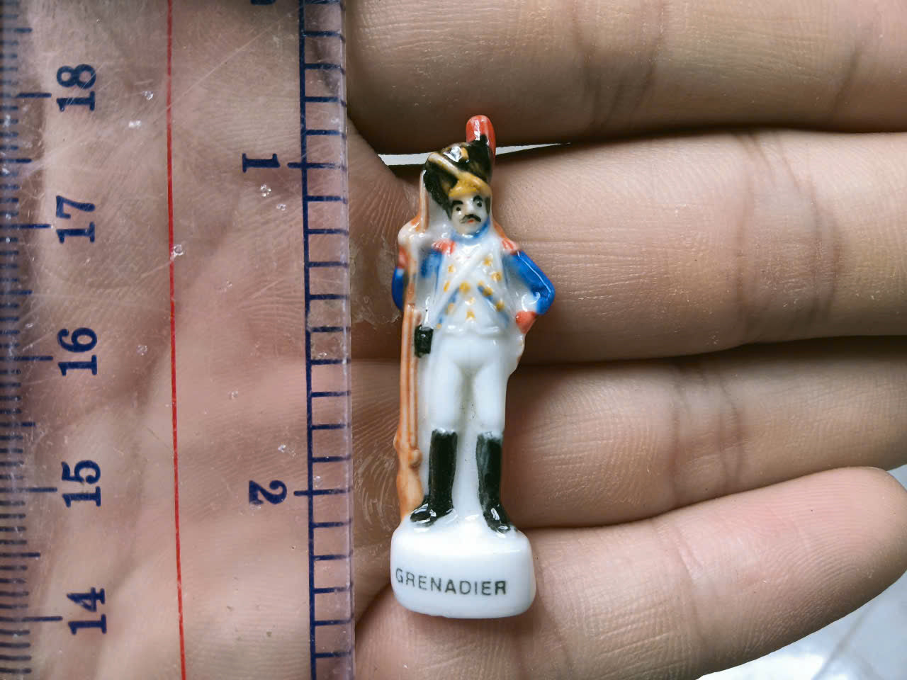 French Fève Miniature Porcelain Napoleon Figurine – Individual Collectible Historical Military King Cake Charm