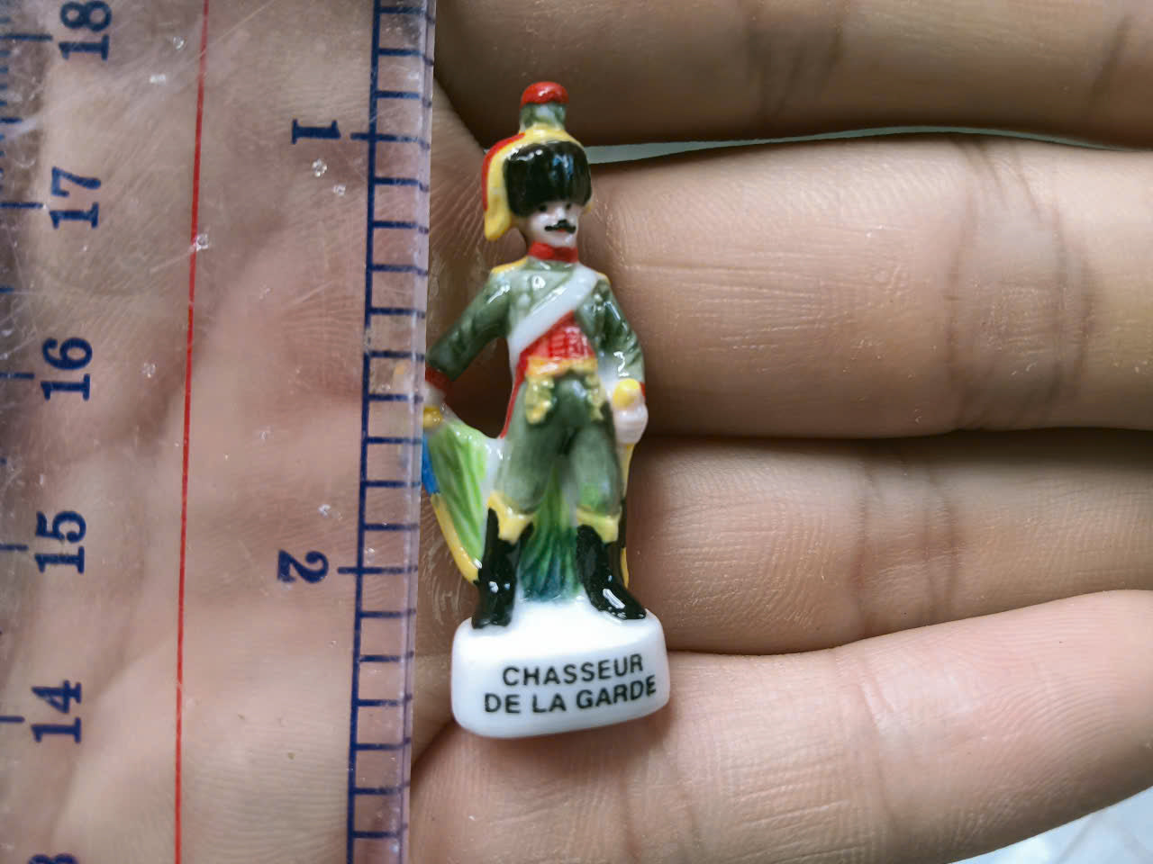 French Fève Miniature Porcelain Napoleon Figurine – Individual Collectible Historical Military King Cake Charm