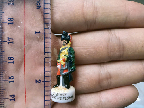 French Fève Miniature Porcelain Napoleon Figurine – Individual Collectible Historical Military King Cake Charm