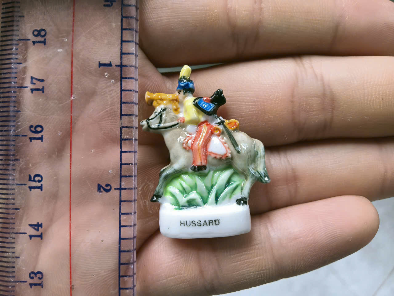 French Fève Miniature Porcelain Napoleon Figurine – Individual Collectible Historical Military King Cake Charm