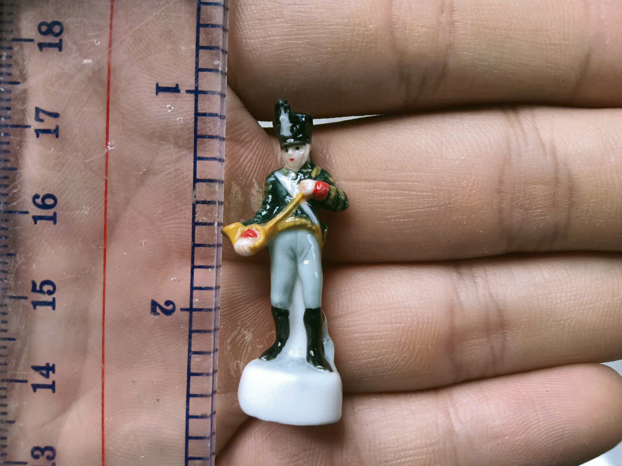 French Fève Miniature Porcelain Napoleon Figurine – Individual Collectible Historical Military King Cake Charm