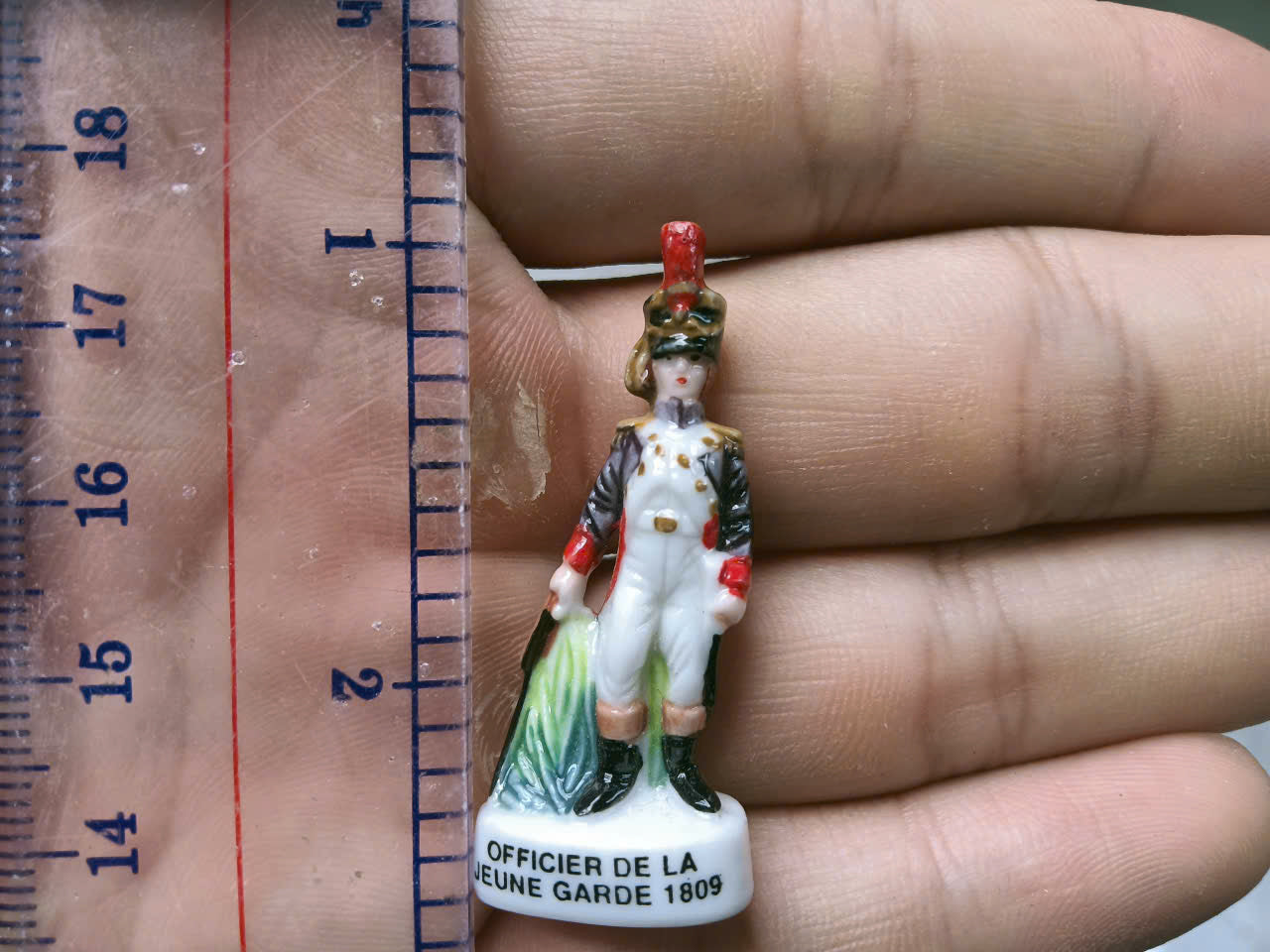 French Fève Miniature Porcelain Napoleon Figurine – Individual Collectible Historical Military King Cake Charm