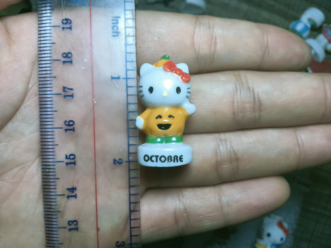 French Fève Miniature Porcelain Hello Kitty Figurine – Individual Collectible Sanrio Zodiac & Calendar King Cake Charm