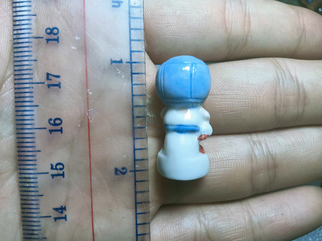 French Fève Miniature Porcelain Sports Ball Character – Individual Collectible Football & Baseball King Cake Charm