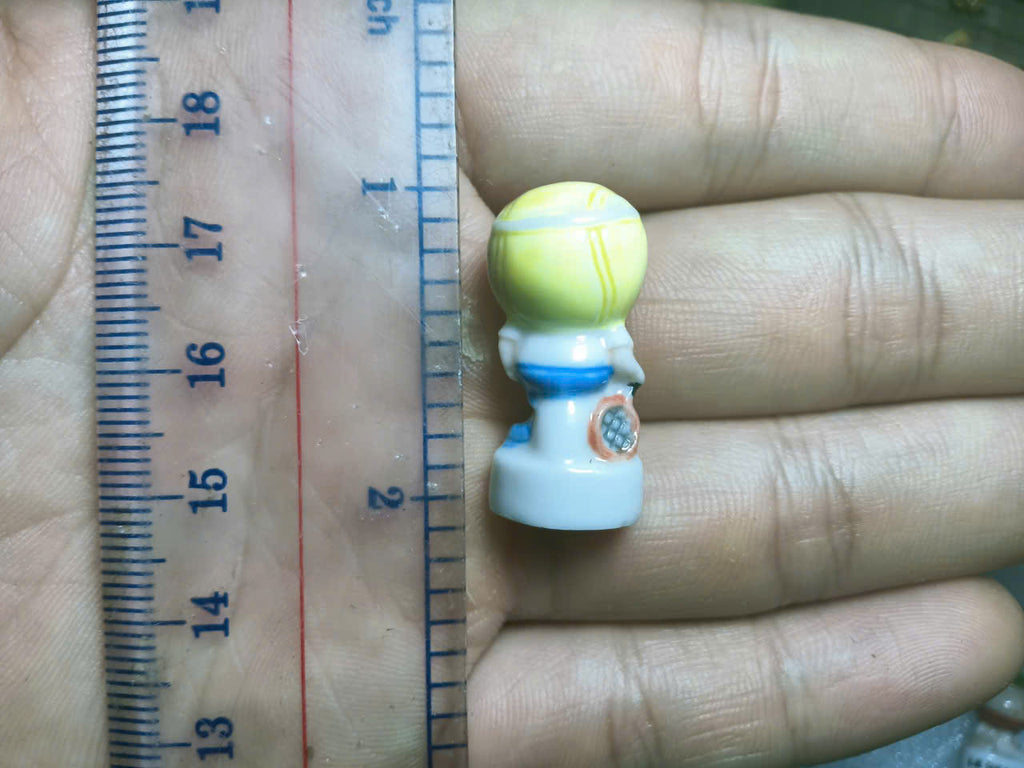 French Fève Miniature Porcelain Sports Ball Character – Individual Collectible Football & Baseball King Cake Charm