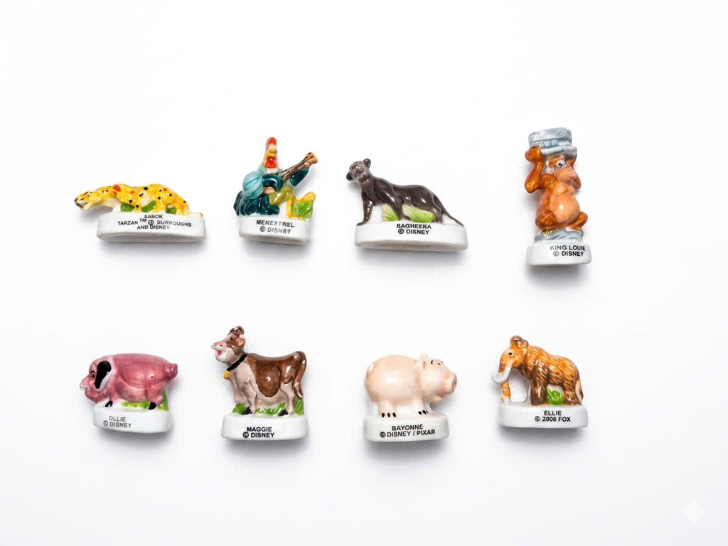 French Fève Miniature Porcelain Disney Character Figurine – Individual Collectible Toy Story & Jungle Book King Cake Charm