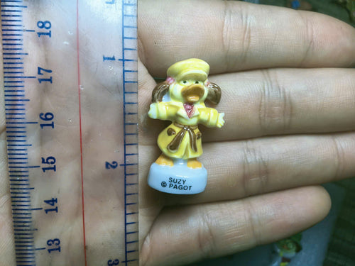 French Fève Miniature Porcelain Calimero Character Figurine – Individual Collectible Pagot Anime King Cake Charm