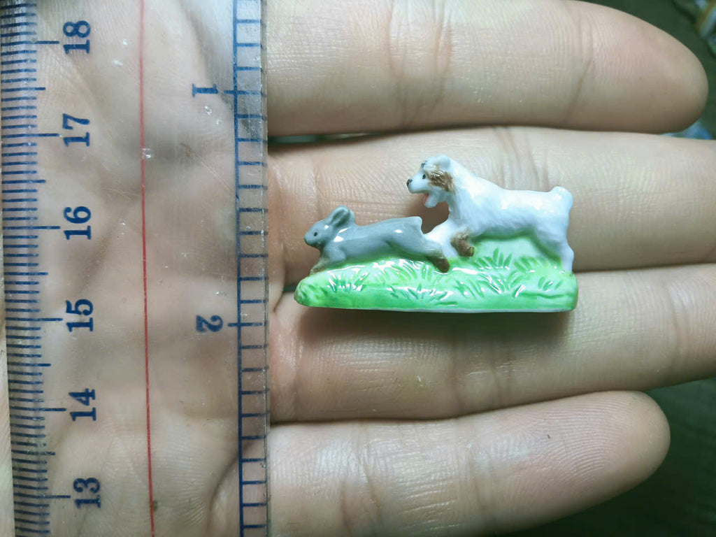French Fève Miniature Porcelain Animal Figurine – Individual Collectible Badger, Crocodile & Prairie Dog King Cake Charm