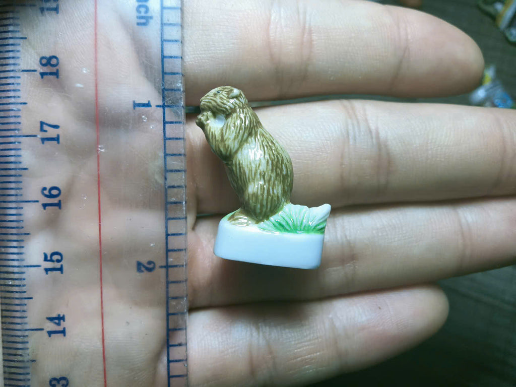 French Fève Miniature Porcelain Animal Figurine – Individual Collectible Badger, Crocodile & Prairie Dog King Cake Charm